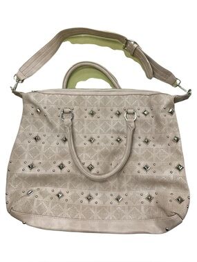 Steve Madden Taupe Perforated Studded Tote